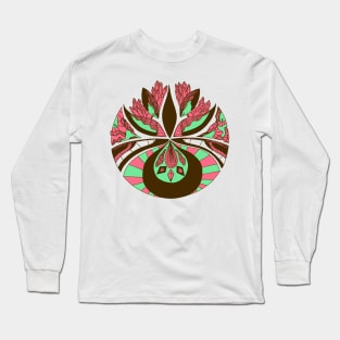 Pink Mint Abstract Motif Long Sleeve T-Shirt